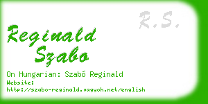 reginald szabo business card